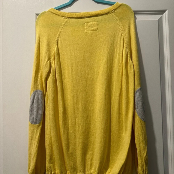 Johnnie Boden Yellow Cashmere Cotton Long Sleeve V Neck Sweater, Large - Picture 4 of 8